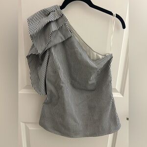 Banana Republic Striped One-Shoulder Top size 2